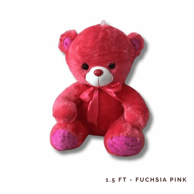 1.5FT Teddy - Fuchsia Pink: 1.5-ft Fuchsia Pink Teddy Bear, adding vibrant charm, cuddly warmth, and heartfelt joy to every special occasion.