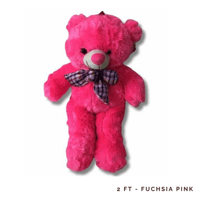 2FT Teddy - Fuchsia Pink: 2-ft Fuchsia Pink Teddy Bear, adding vibrant charm, cuddly warmth, and heartfelt joy to every special occasion.