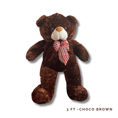 3FT Teddy - Choco Brown: 3-ft Choco Brown Teddy Bear, adding cozy charm, cuddly warmth, and unforgettable joy to every special occasion.