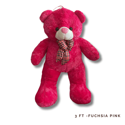 3FT Teddy - Fuchsia Pink: 3-ft Fuchsia Pink Teddy Bear, adding vibrant charm, cuddly warmth, and unforgettable joy to every special occasion.