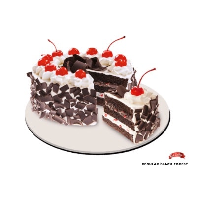 Black Forest Regular - Red Ribbon: Classic Black Forest Cake with Rich Chocolate and Cherry Layers