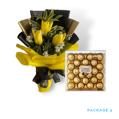 Bundle #4: Elegant Tulip Bouquet with Fresh Fruits for Thoughtful Gifting