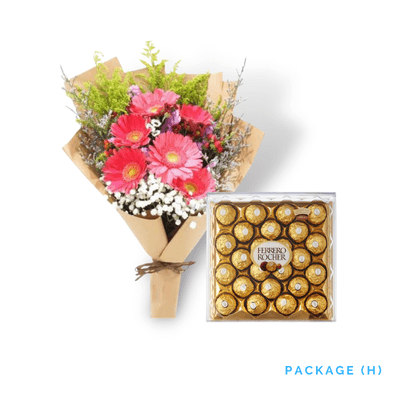 Bundle Letter H: Cheerful Gerberas Paired with Fresh Fruits for Joyful and Thoughtful Gifting