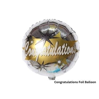 Congratulaions: Festive 18-inch “CONGRATULATIONS” foil balloon, adding joy, excitement, and celebratory charm to every special milestone.
