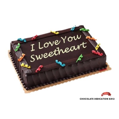 Dedication Cake 8x12 - Red Ribbon: Generously Sized Celebration Cake for Heartfelt Messages and Milestones