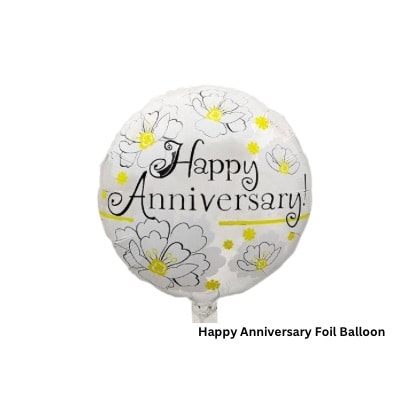 Happy Anniversary: Elegant 18-inch “HAPPY ANNIVERSARY” foil balloon, adding romance, joy, and festive charm to every celebration.