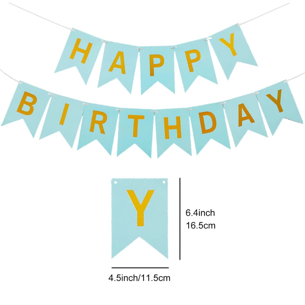 Happy Birthday: Festive “HAPPY BIRTHDAY” banner, adding joy, charm, and a celebratory touch to memorable birthdays and special surprises.