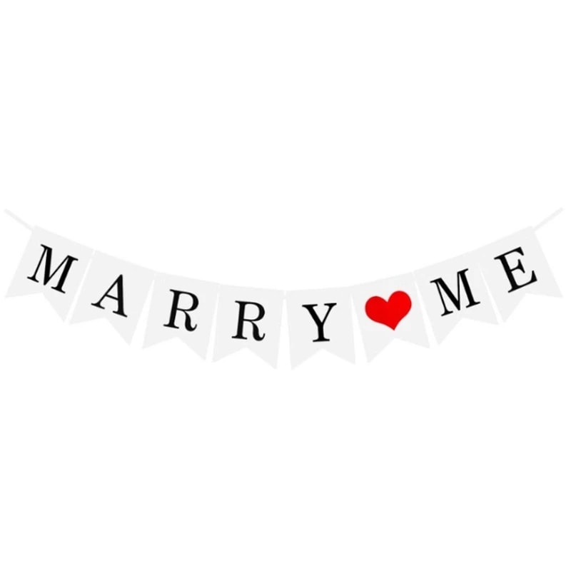Marry Me: Elegant “MARRY ME” banner, adding a romantic, unforgettable touch to proposals, surprises, and cherished moments.