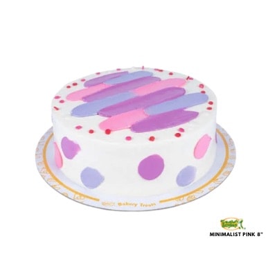 Minimalist Pink 8" - Lemon Square: Minimalist Pink Cake with a Charming Modern Design