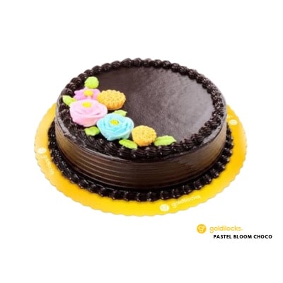 Pastel Bloom Choco Regular - Goldilocks: Elegant Chocolate Cake with Delicate Pastel Floral Details
