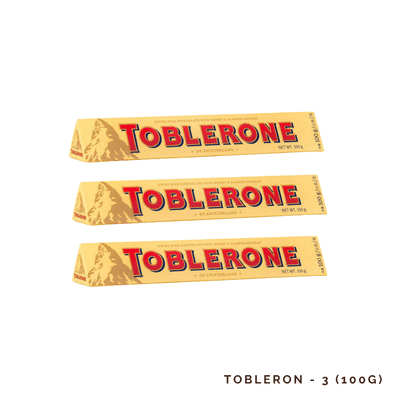 Toberone by 3's (100g): Three Toblerone Bars with Rich Swiss Chocolate and Almond Nougat
