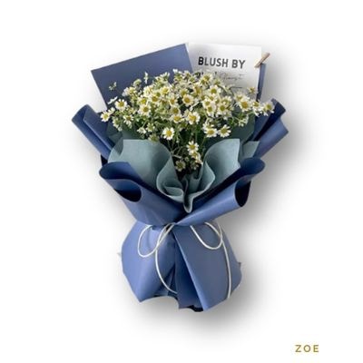 Zoe: Fresh chamomile blooms in a cheerful bouquet, perfect for sharing warmth, happiness, and heartfelt appreciation.